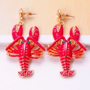 Lobster Pink Gold Earrings